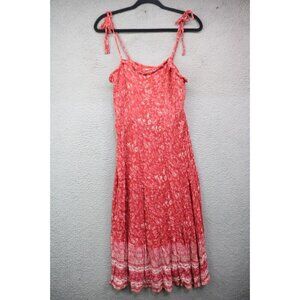 Knox Rose Gauzy Tiered Midi Dress-Size Medium-Straps-Stretchy Smocked